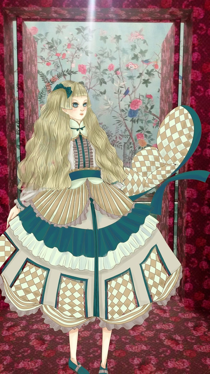 五月动漫素描画,女生风采展现